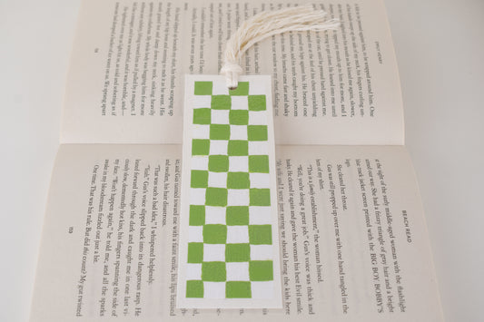 Checkered Bookmark Green