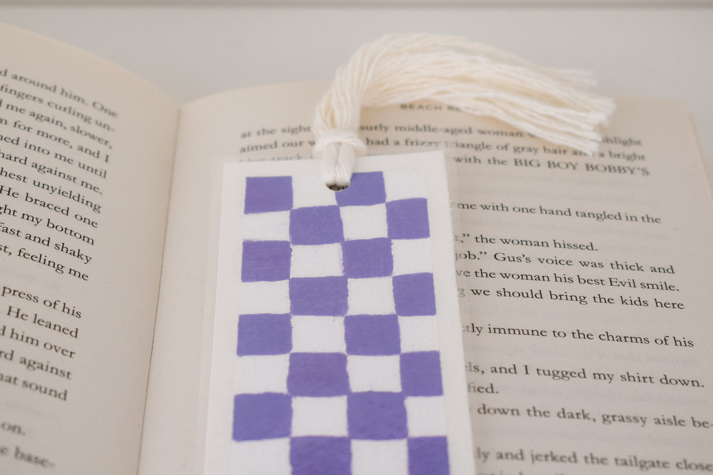 Checkered Bookmark Purple