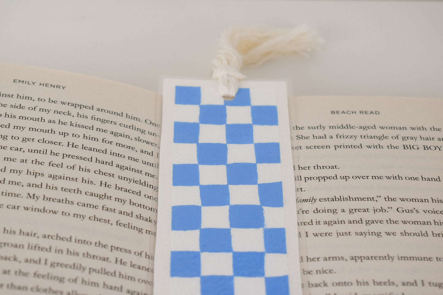 Checkered Bookmark Blue