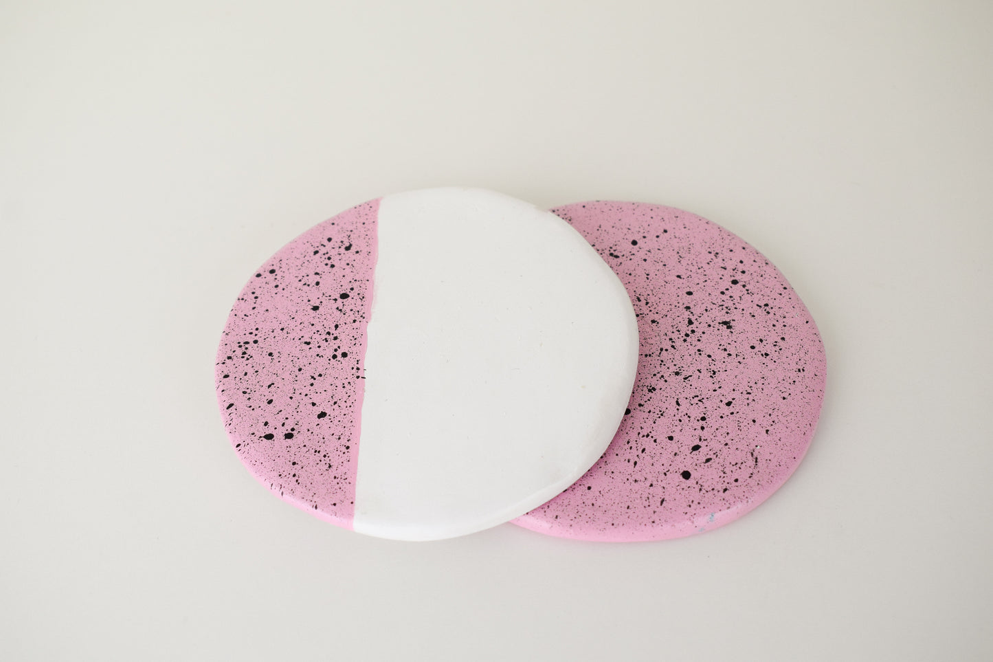 Spreckled Ceramic Coaster Pink 2-pack