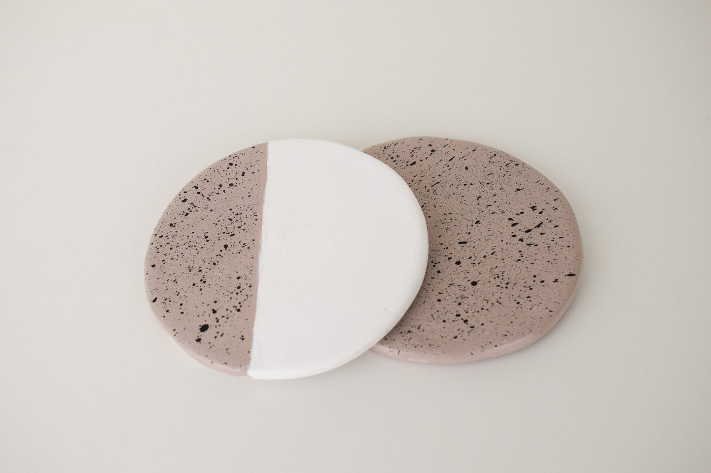 Spreckled Ceramic Coaster Beige 2-pack