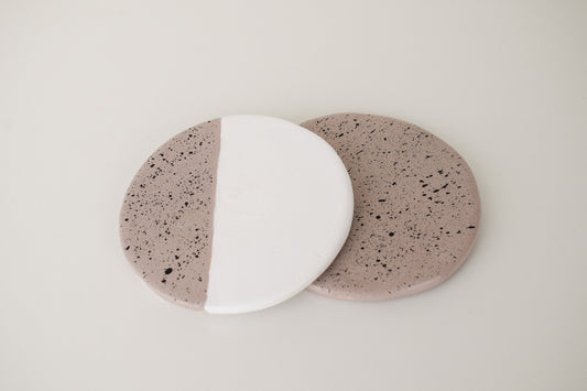 Spreckled Ceramic Coaster Beige 2-pack