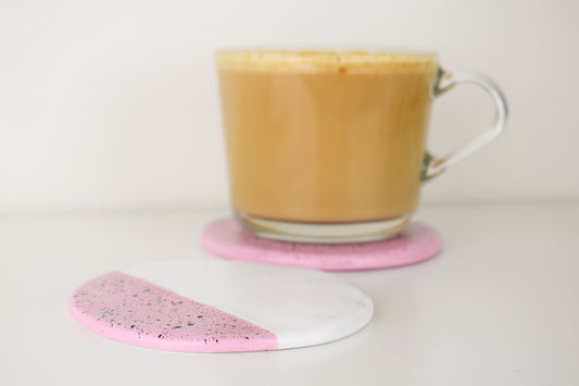 Spreckled Ceramic Coaster Pink 2-pack