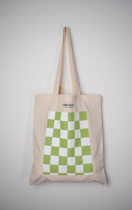 Checkered Tote Bag Green