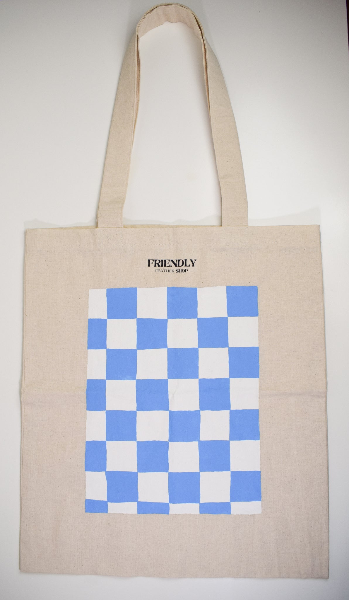 Checkered Tote Bag Blue