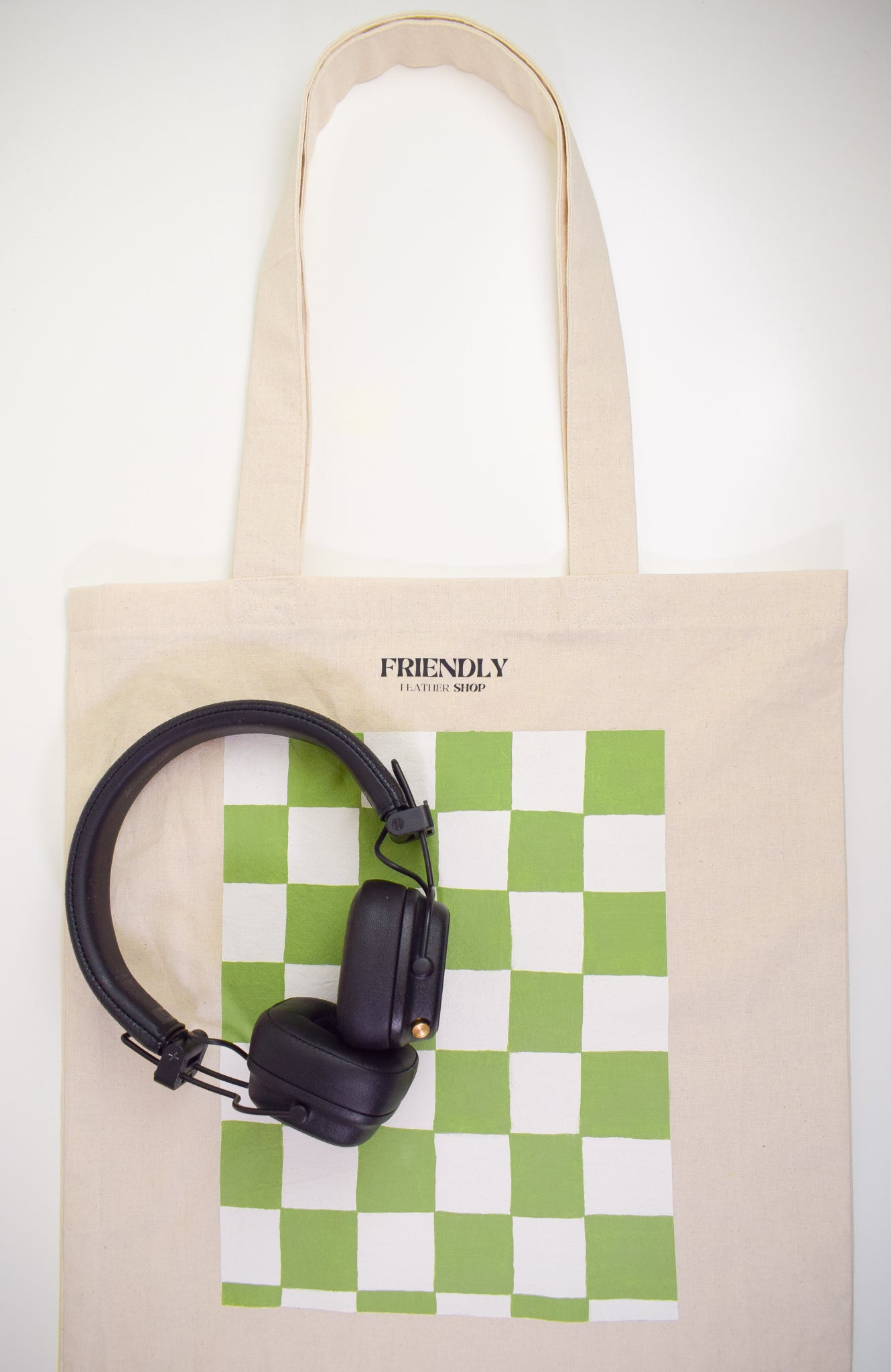 Checkered Tote Bag Green