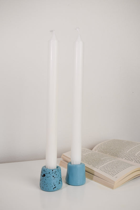 Ceramic Candle Holders Turquoise 2-pack